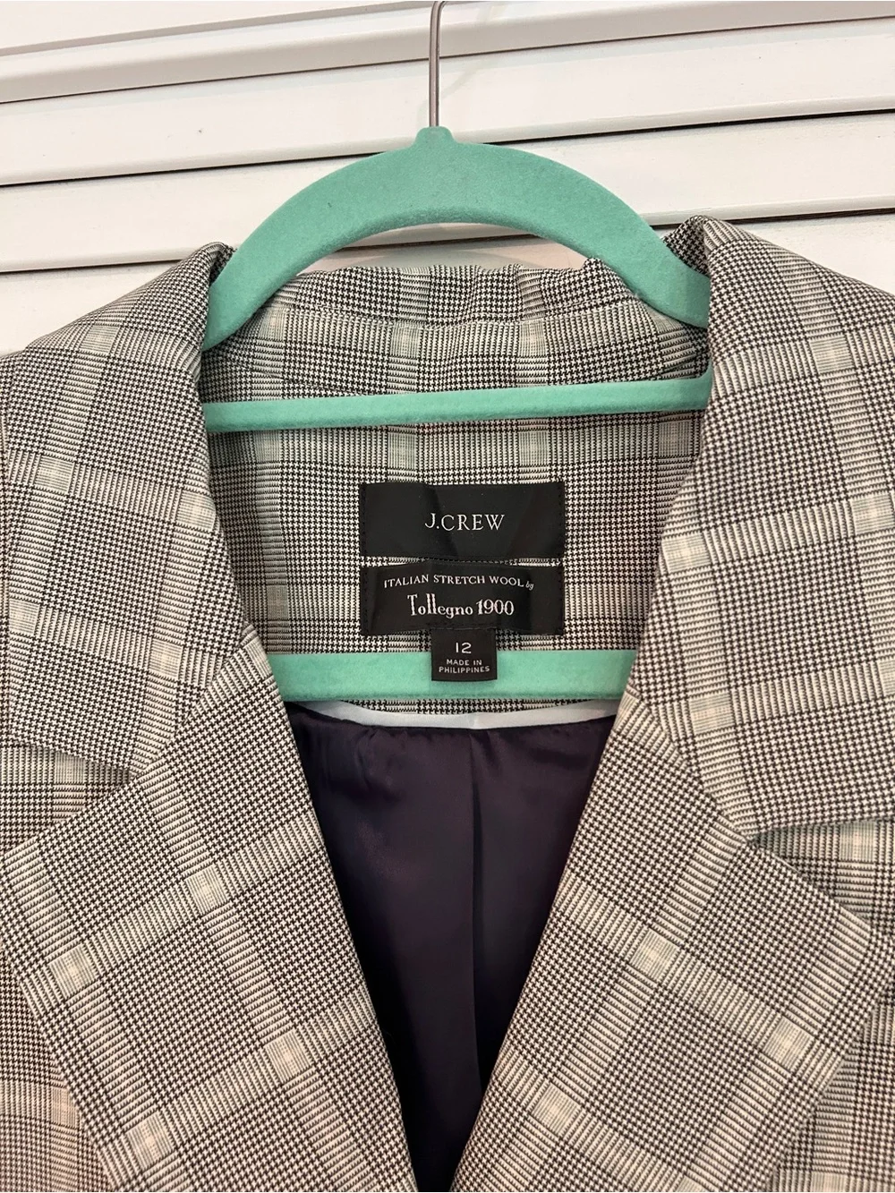 J. Crew Devon blazer in plaid Italian stretch wool blend